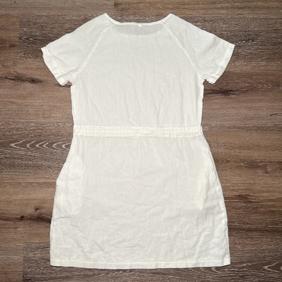 Women's Drawstring Waist Mini Dress Pockets Short Sleeves Round Neck‎ Medium - Picture 4 of 8